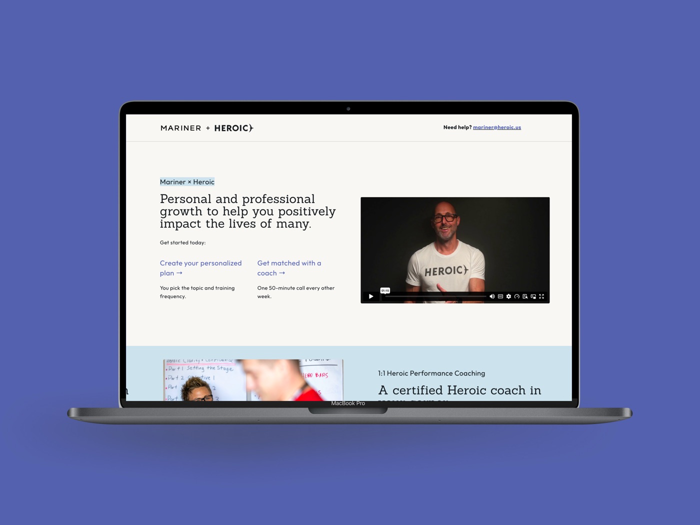 A co-branded Heroic onboarding page